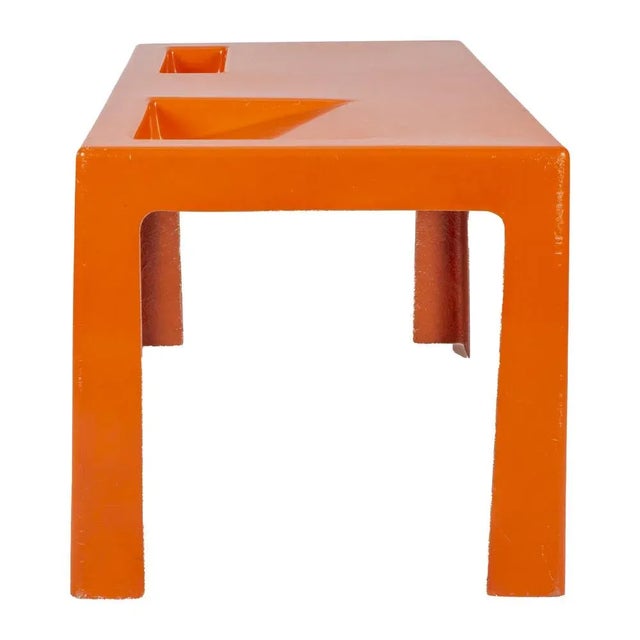Plastic Orange Fiberglass Coffee Table in the Style of Marc Berthier For Sale - Image 7 of 10