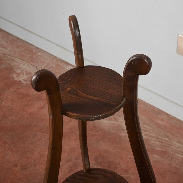 Vintage Handcrafted Wooden Plant Stand For Sale - Image 11 of 18
