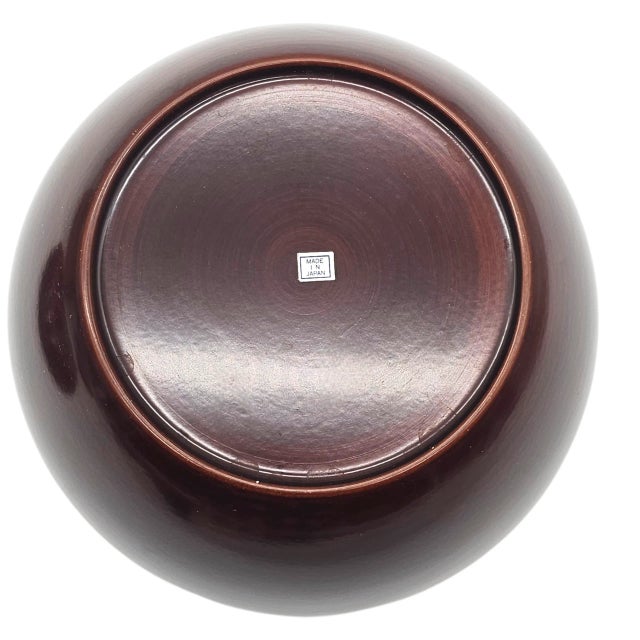 Japanese Urushi Lacquered Rice Bowl With Lid and Box – Maroon Finish For Sale - Image 9 of 10