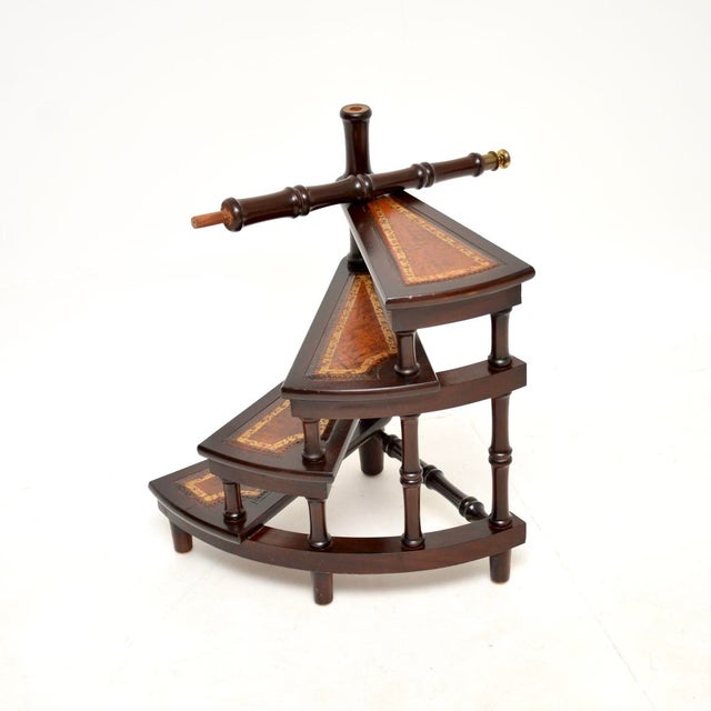 Metal Antique Georgian Library Steps, 1930s For Sale - Image 7 of 10