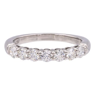 Tiffany & Co. Platinum Forever 7-Stone Half Circle Diamond Band Ring 0.57cts, Size 5.5 For Sale