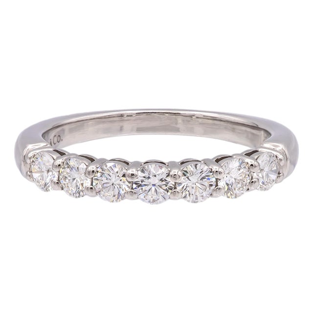 Tiffany & Co. Platinum Forever 7-Stone Half Circle Diamond Band Ring 0.57cts, Size 5.5 For Sale