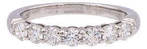 Tiffany & Co. Platinum Forever 7-Stone Half Circle Diamond Band Ring 0.57cts, Size 5.5