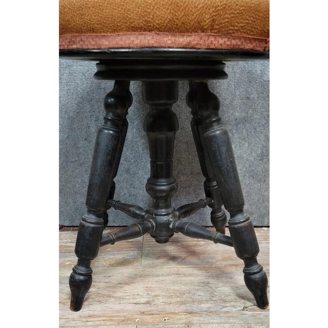Napoleon III Piano Stool in Blackened Wood, 1850s For Sale - Image 4 of 6