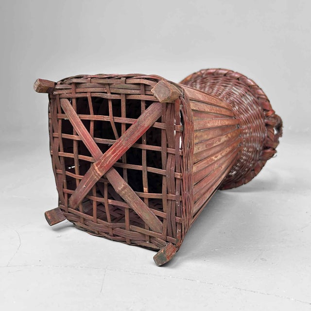 Handwoven Ikebana Flower Basket, 1950s For Sale - Image 12 of 13
