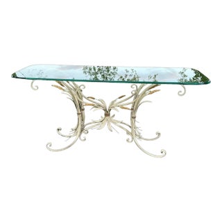 Regency Sheaf of Wheat Console or Entryway Table After Maison Baguès, Italy For Sale