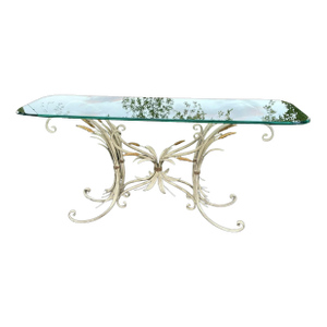 Regency Sheaf of Wheat Console or Entryway Table After Maison Baguès, Italy