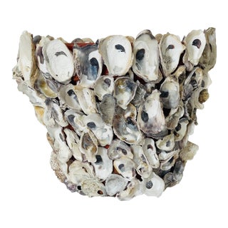 1970s Oyster Shell Grotto Terracotta Planter For Sale