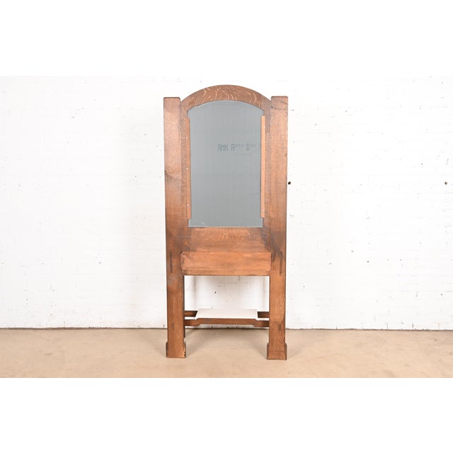 Stickley Style Mission Oak Arts & Crafts Dressing Table With Mirror For Sale - Image 9 of 10