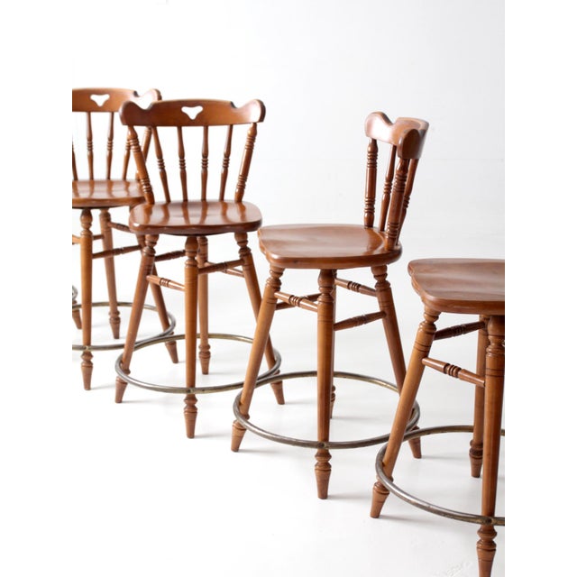 Mid-Century Tell City Swivel Seat Counter Stools Set of 6 For Sale - Image 4 of 17