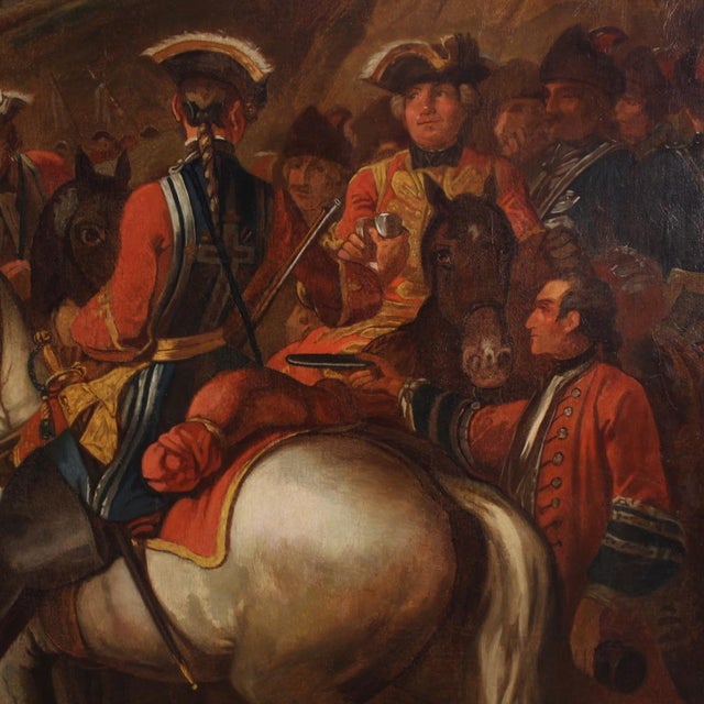 French Artist, Halt of the Mounted Grenadiers of the King's Guard, 1750, Oil on Canvas For Sale - Image 6 of 16