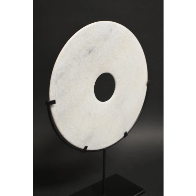 White White Granite Ceremonial Bi Disc For Sale - Image 8 of 13