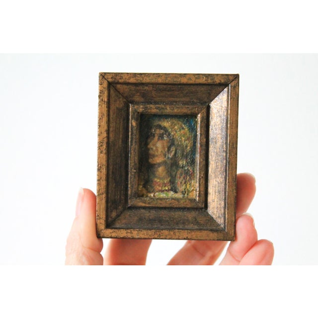 Vintage Framed Miniature Portrait Painting For Sale - Image 4 of 8