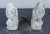 High Quality Vintage Pair of Cast Stone Garden Lions with Shields