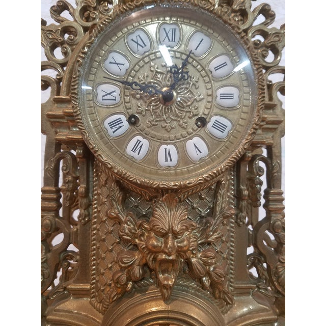 Vintage Italian Brass Imperial Mantle Clock Chairish