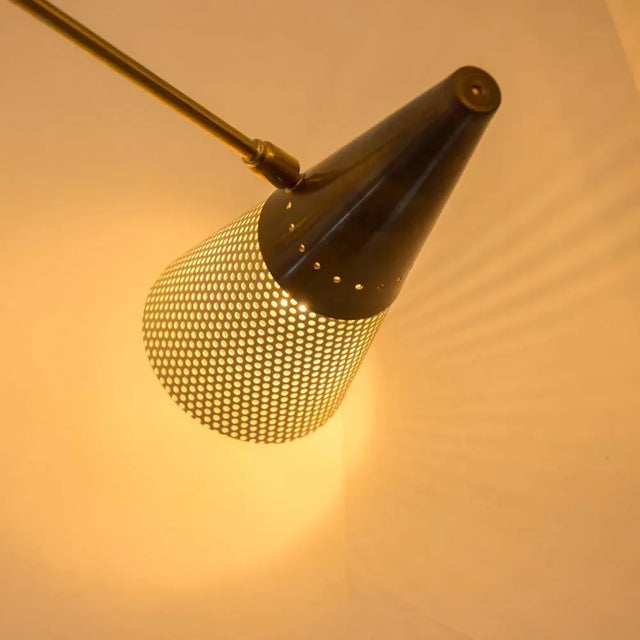 Vintage Brass and Ivory Color Ceiling Lamp by Diego Mardegan For Sale - Image 5 of 10