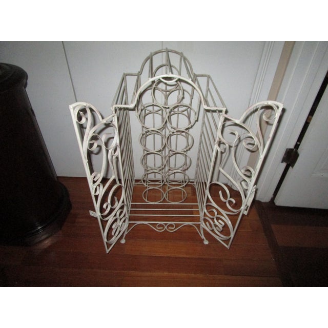 French Style White Wrought Iron Vintage Wine With Latch Chairish