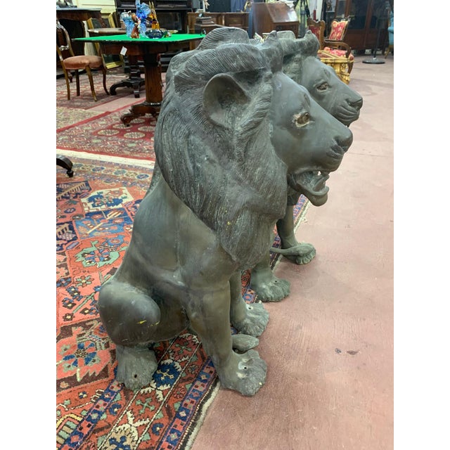 Metal Unknown, Pair of Bronze Lions, 1928, Bronze For Sale - Image 7 of 8