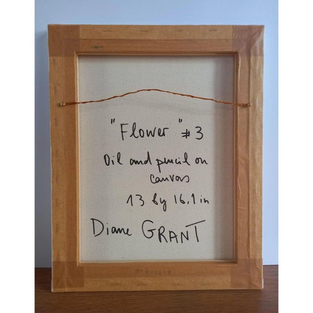 # 'Flower' #3 - High-End Framed Cy Twombly Style Minimalist Botanic Oil on Canvas For Sale - Image 9 of 10