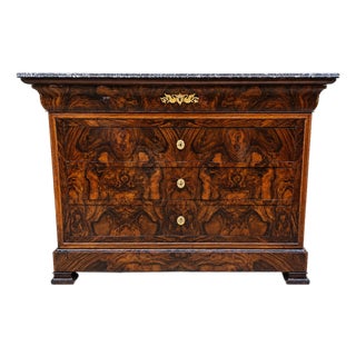 Louis Philippe Chest of Drawers in Burr Walnut, 1840s For Sale
