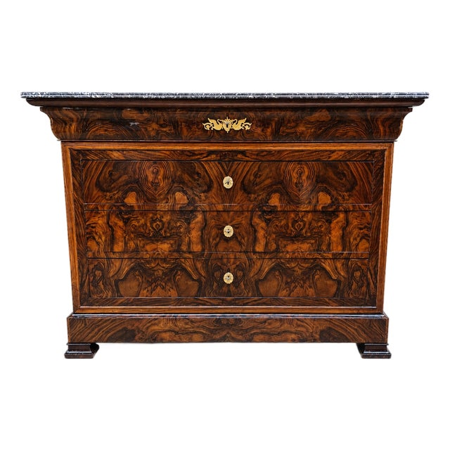 Louis Philippe Chest of Drawers in Burr Walnut, 1840s For Sale