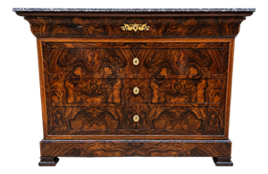 Louis Philippe Chest of Drawers in Burr Walnut, 1840s