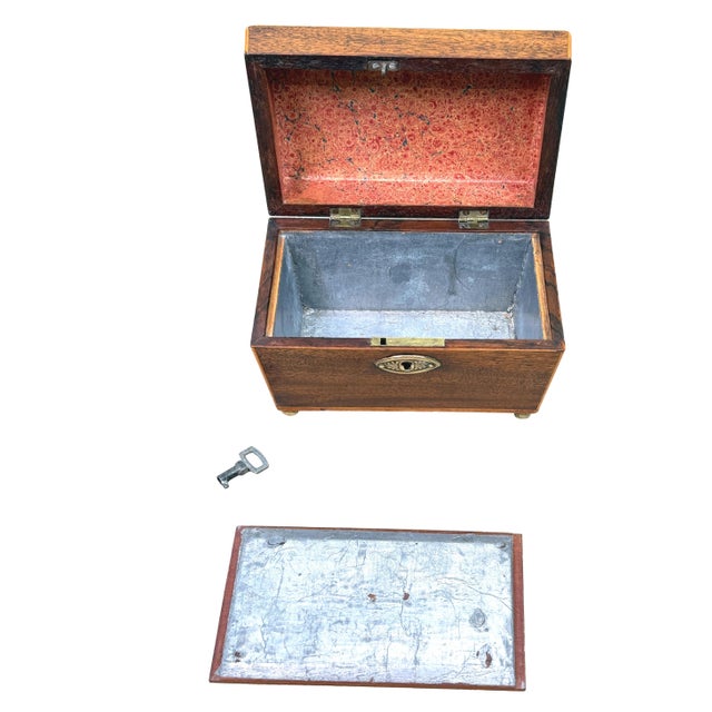 Late 18th Century 18th Century Georgian Sarcophagus-Shaped Mahogany Tea Caddy For Sale - Image 5 of 11