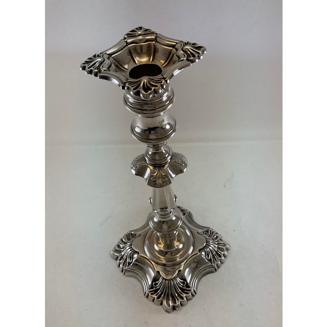 Chippendale Exquisite & Rare Silver Candlestick by James Dixon & Sons. For Sale - Image 3 of 18