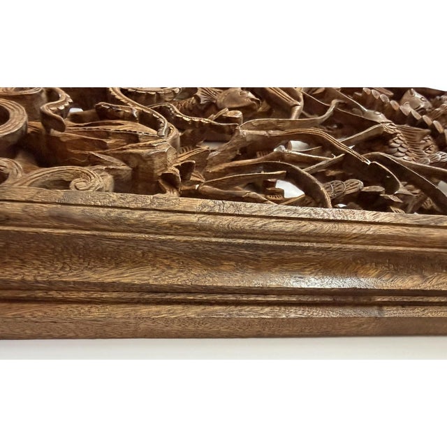 Brown Sea Creatures 3 Dimensional Wood Carving For Sale - Image 8 of 17