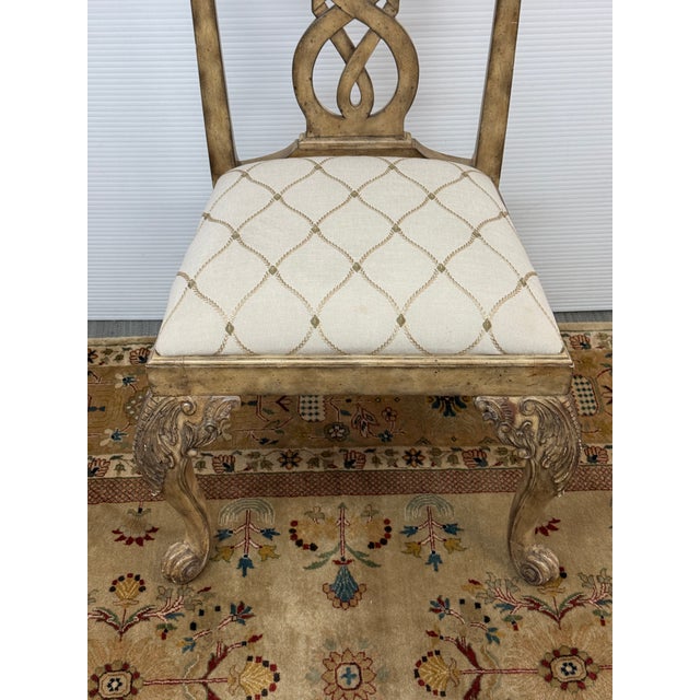 Maitland - Smith Maitland Smith Trellis Print Chippendale Style Arm Chair For Sale - Image 4 of 12
