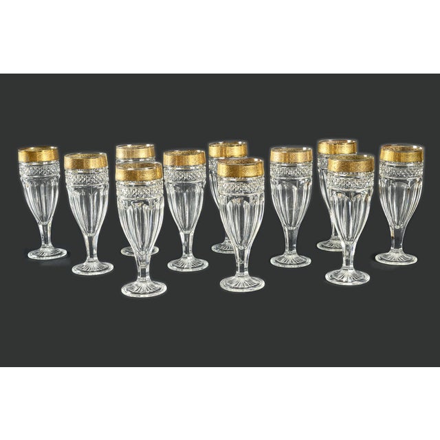 Mid-Century Crystal Glasses in the style of Saint Louis, 1950s, Set of 33 For Sale - Image 10 of 15