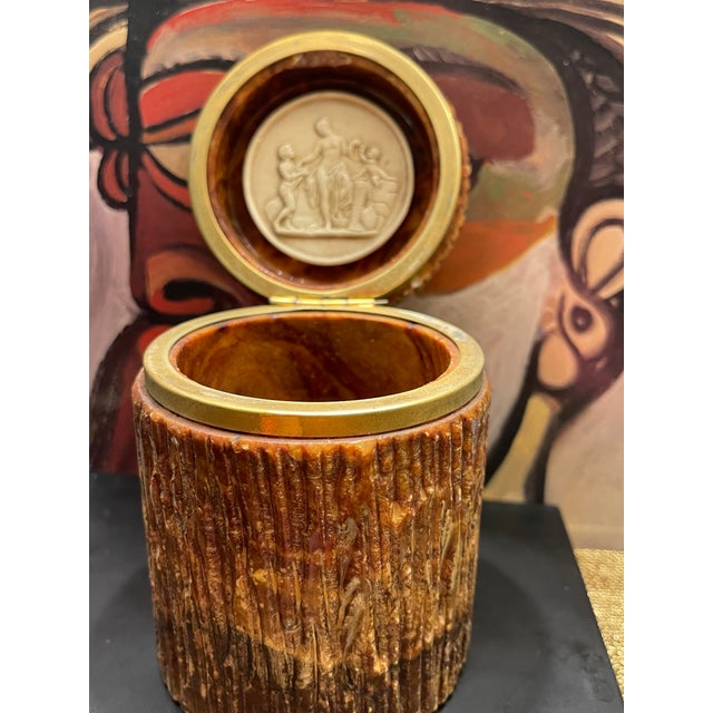 Cache Grecian Inspo Jar Marble Intaglio For Sale - Image 4 of 16