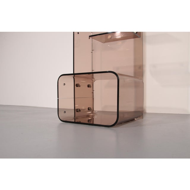 Plastic Space Age French Acrylic Glass Bookcase from Michel Dumas, 1970s For Sale - Image 7 of 12