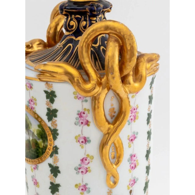 Late 19th Century German Porcelain Two Handle Vase, 19th Century For Sale - Image 5 of 9