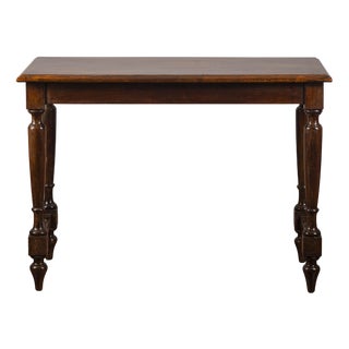 Table with Turned Legs and Threaded Edge Top For Sale