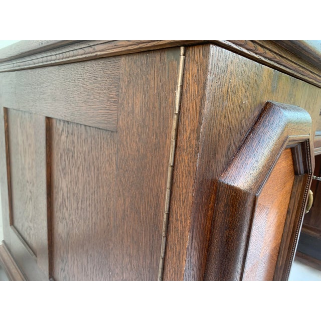 Neo-Renaissance Style Oak Executive Desk, 1930s For Sale - Image 9 of 18