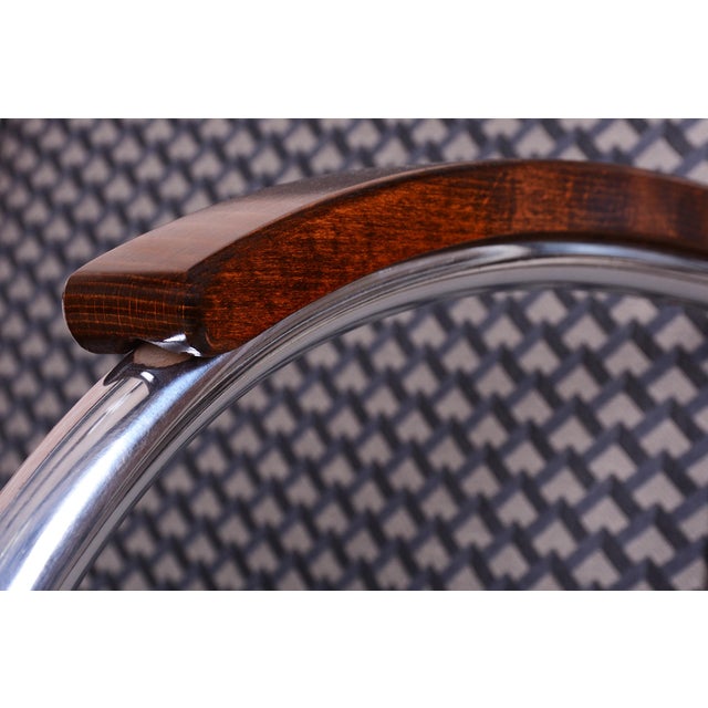 Bauhaus Bauhaus Armchair in Beech and Chrome from Mücke Melder, Czech, 1930s For Sale - Image 3 of 16