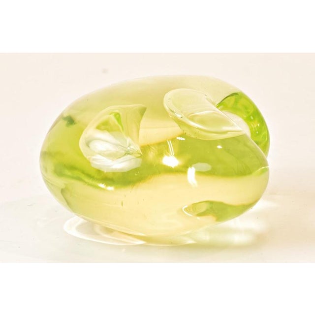 Glass Amorphous Object in Uranium Glass by Antonio Da Ros for Cenedese, Italy, 1960 For Sale - Image 7 of 13