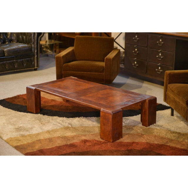 Vintage Coffee Table in Leather, 1950s For Sale - Image 10 of 10