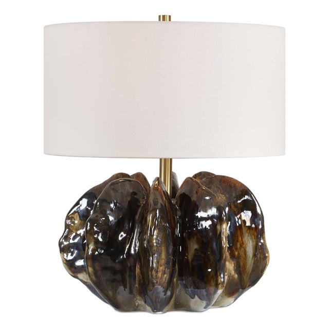 Jaudon Brown Glass Table Lamp For Sale