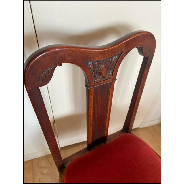 Wood Antique Federal Style Mahogany Side Chair With Red Velvet For Sale - Image 7 of 9