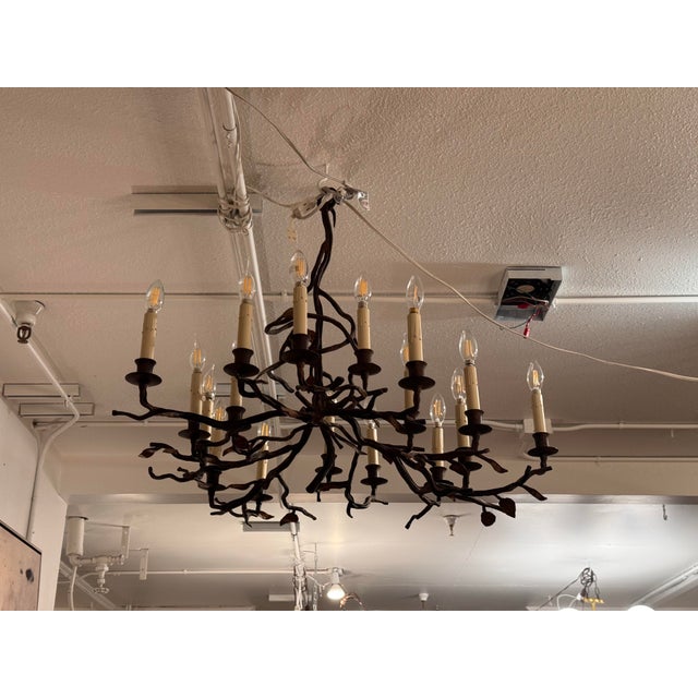 Rustic Paul Ferrante Twig Chandelier, Model #2081 For Sale - Image 3 of 12