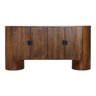 Oval Rounded Chestnut Sideboard Credenza For Sale