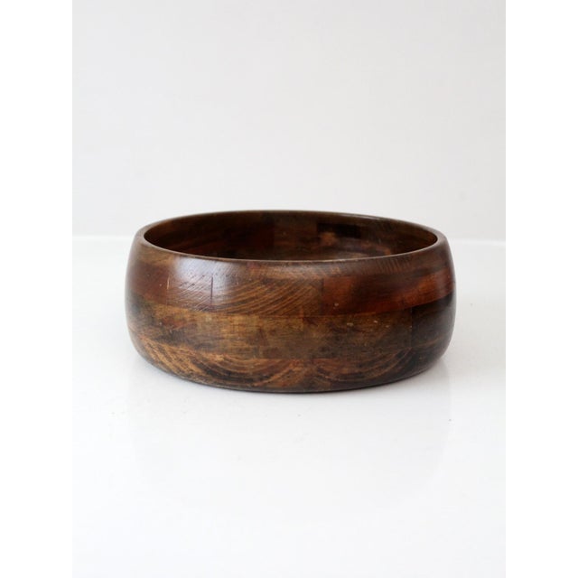 Mid 20th Century Vintage Mid Century Modern Segmented Wood Serving Bowl For Sale - Image 5 of 7