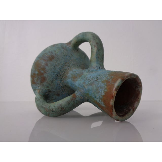 German Studio Ceramic Handle Vase by Lu & Gerd Grove, Lübeck, 1960s For Sale - Image 10 of 18