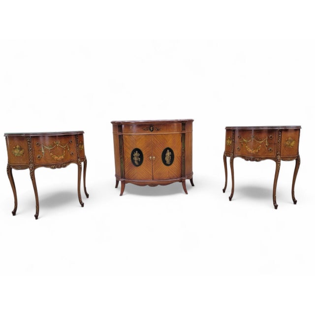 Antique French Neoclassical Style Demilune Cabinet For Sale In Chicago - Image 6 of 6