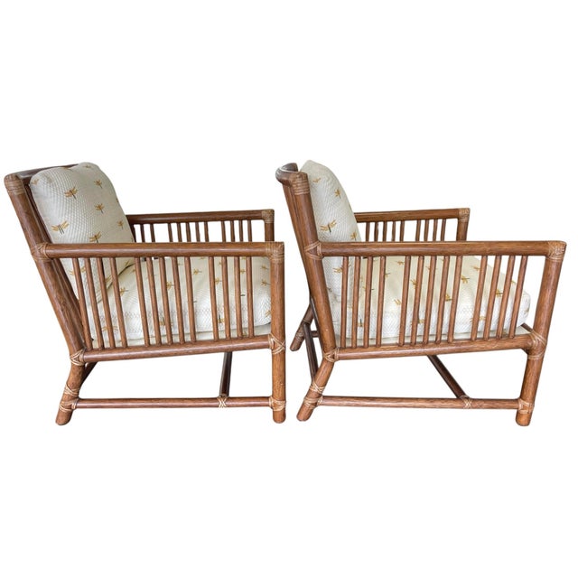 Late 20th Century Vintage McGuire San Francisco Rattan Lounge Chairs, a Pair For Sale - Image 5 of 12