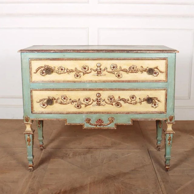 Italian Painted Wood Commode For Sale - Image 10 of 10