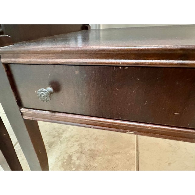 Brown Mid 20th Century Pair of Potthast Brothers Style Mid-Century American Federal Mahogany Side Tables For Sale - Image 8 of 12