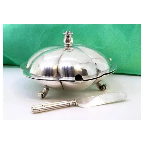 Butter Dish in Gummed Silver For Sale - Image 4 of 8
